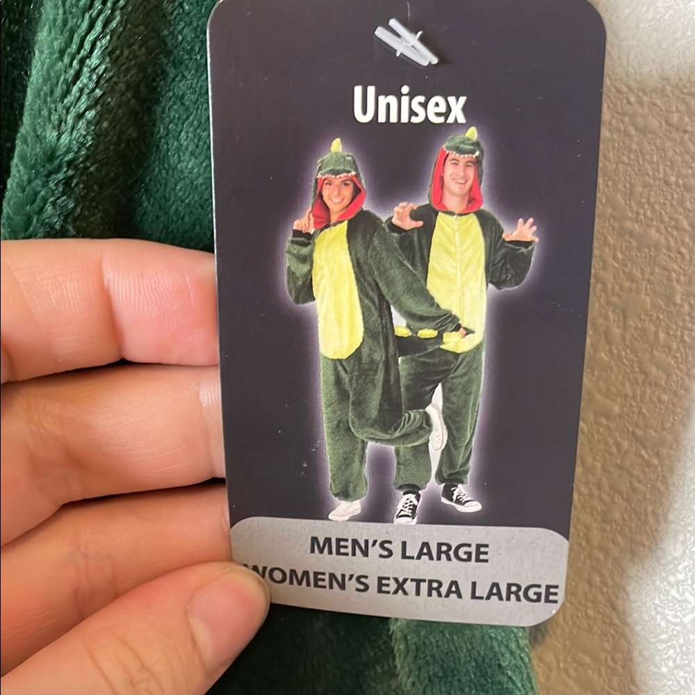 Large hooded dinosaur jumpsuit/ adult onsie.